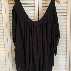 Free People Open Shoulder Long Sleeve Flowy Top